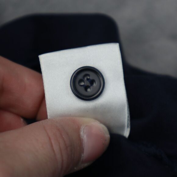 Franco Ziche Shirt Mens L Blue Plain Chest Button Short Sleeve Collared Top - Picture 8 of 16